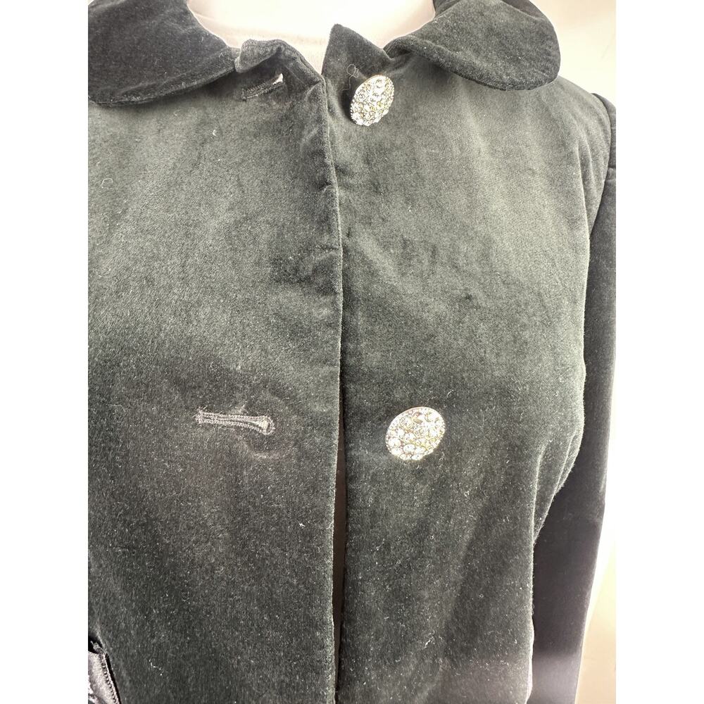 *Flaw Lily Pulitzer Velvet Rhinestone Button Cropped Jacket Black Womens Size 10 - Picture 14 of 16
